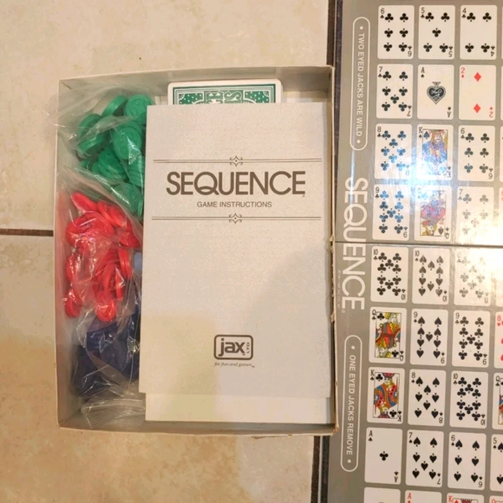 SEQUENCE Card Counting Board Game Ages 7 to Adult